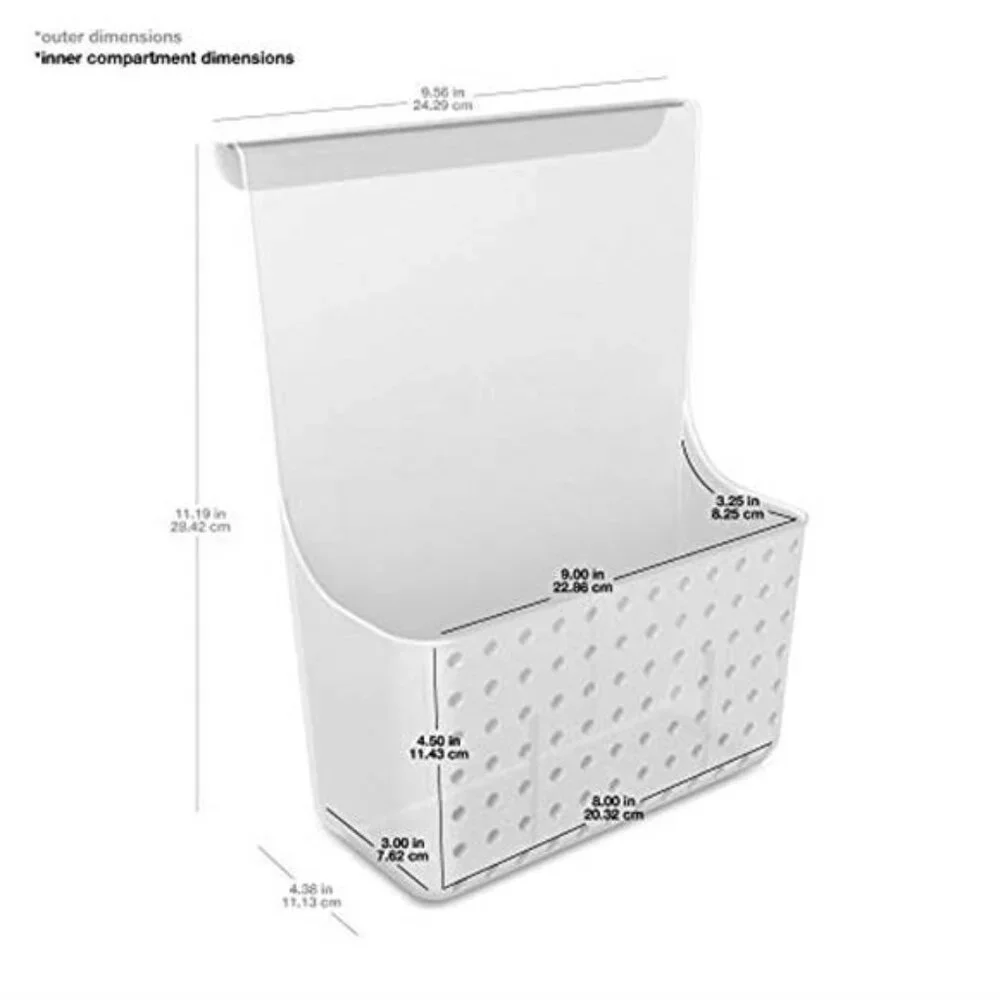 Over Door Kitchen Organizer Foil Parchment Wrap Storage Bin White